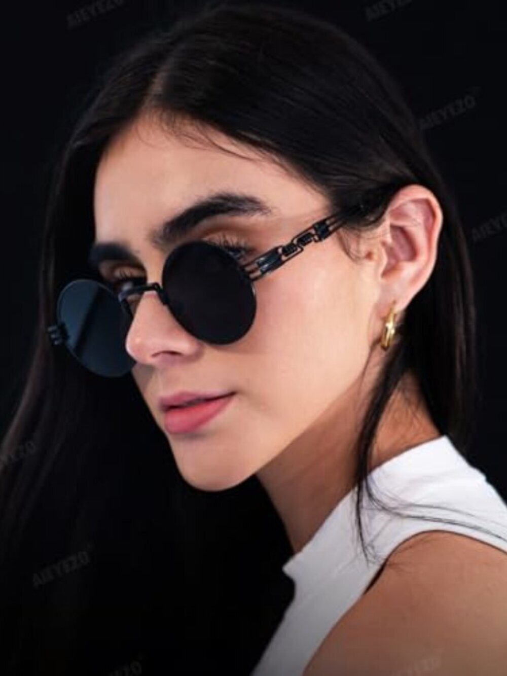 Round Steampunk Sunglasses for Men Women Retro Circle Hippie Glasses Metal Frame
